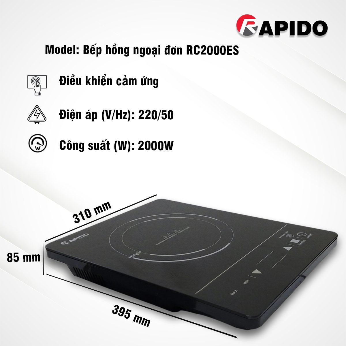 Bếp hồng ngoại đơn RC2000ES 19 Model RI2000ES 1 1