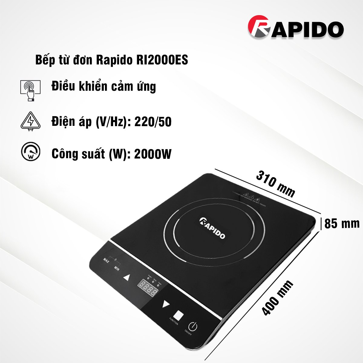 Bếp từ đơn Oddo RI2000ES 17 RI2000ES 2 1