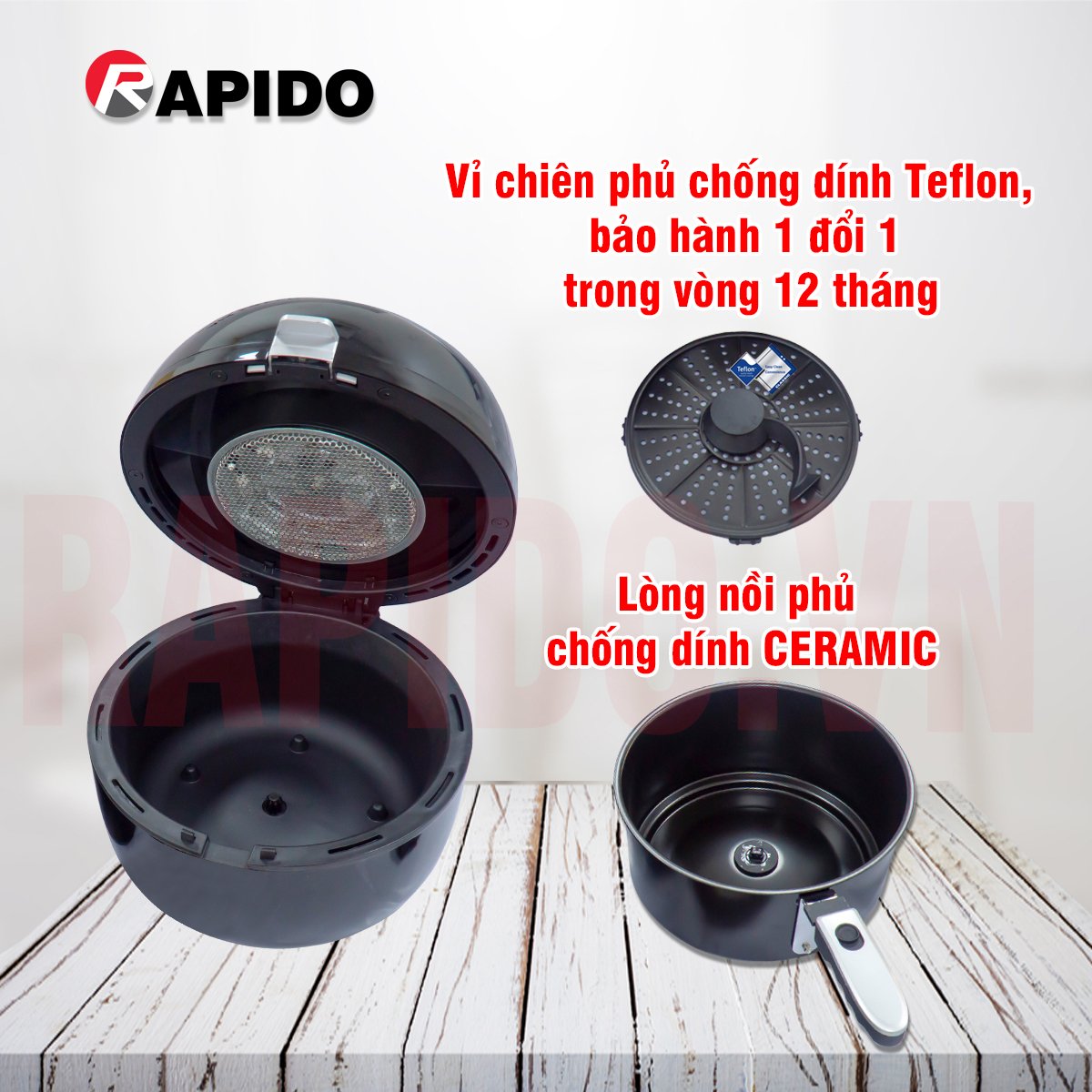 Nồi chiên không dầu Oddo RAF6.5M LUX (Điều khiển cơ) 11 6.5m lux 3 1