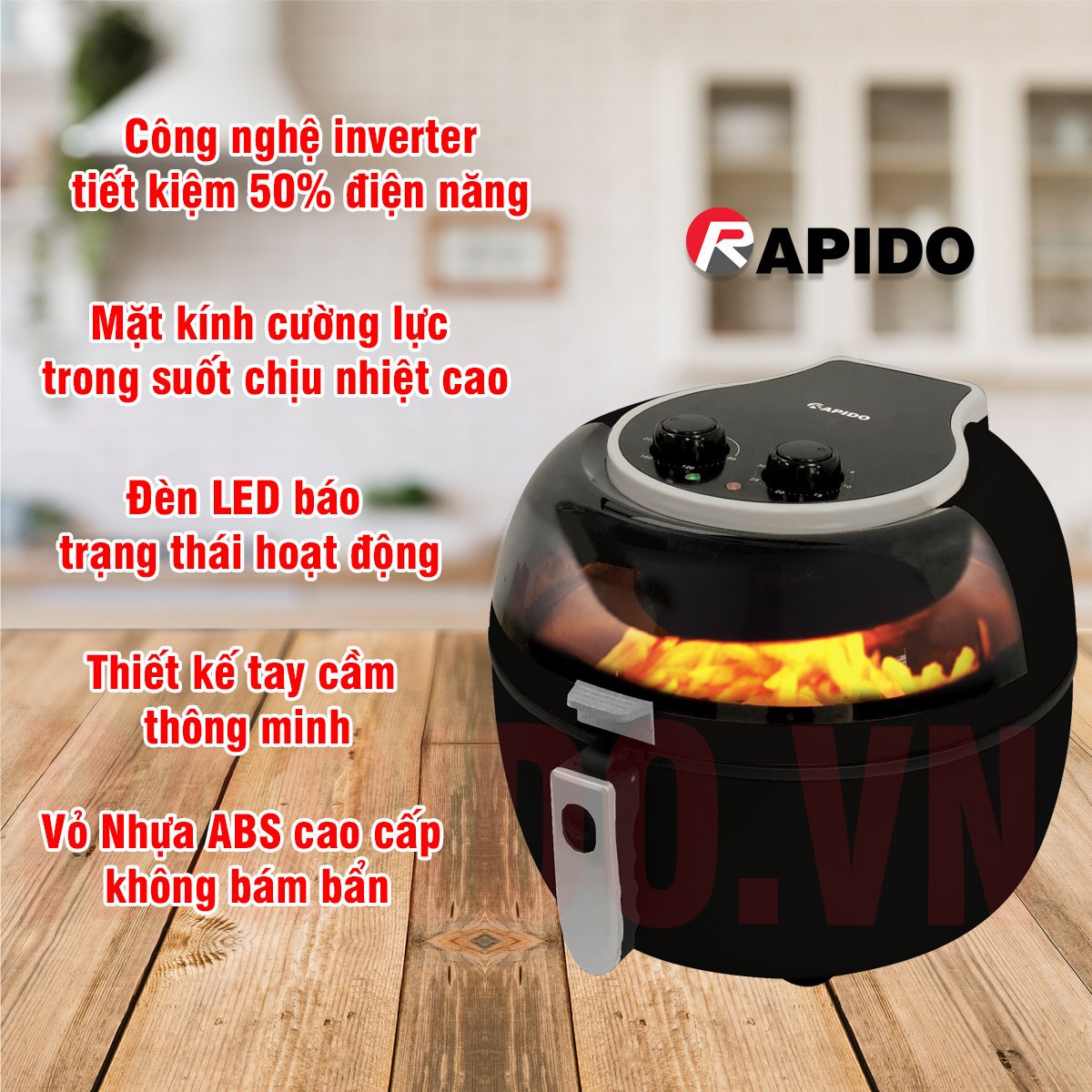 Nồi chiên không dầu Oddo RAF6.5M LUX (Điều khiển cơ) 10 6.5m lux 4