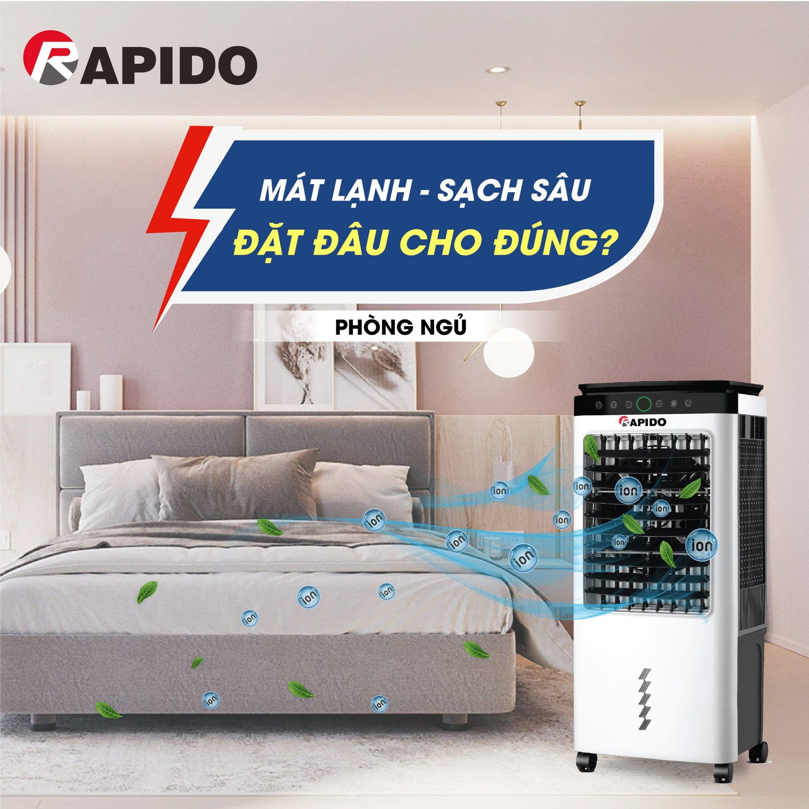 Những không gian nào nên dùng quạt điều hòa 3 Quạt điều hòa không khí Rapido