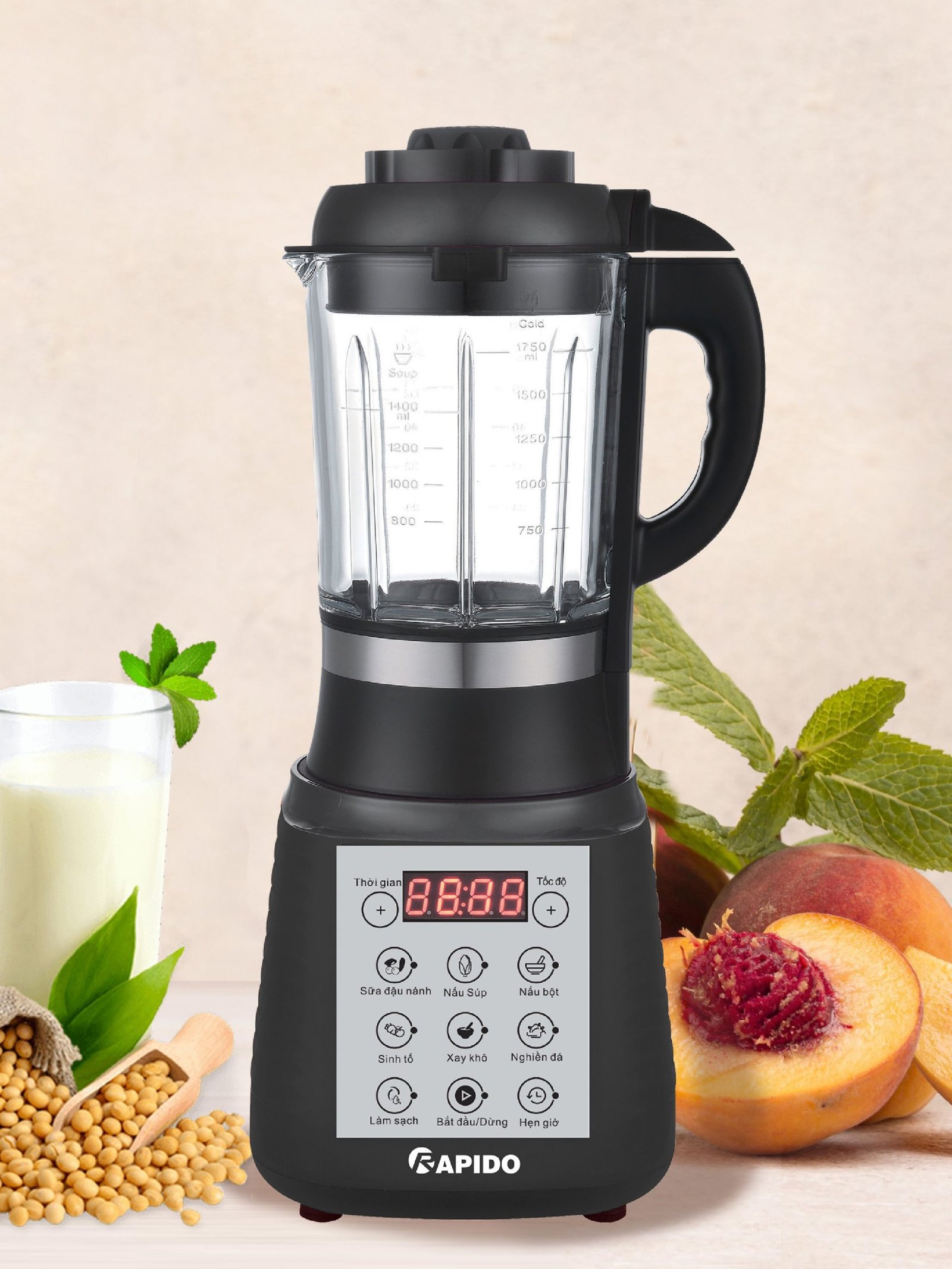 Máy làm sữa hạt Oddo RHB1800D được trang bị nhiều tính năng hiện đại giúp nấu nướng cực dễ dàng.