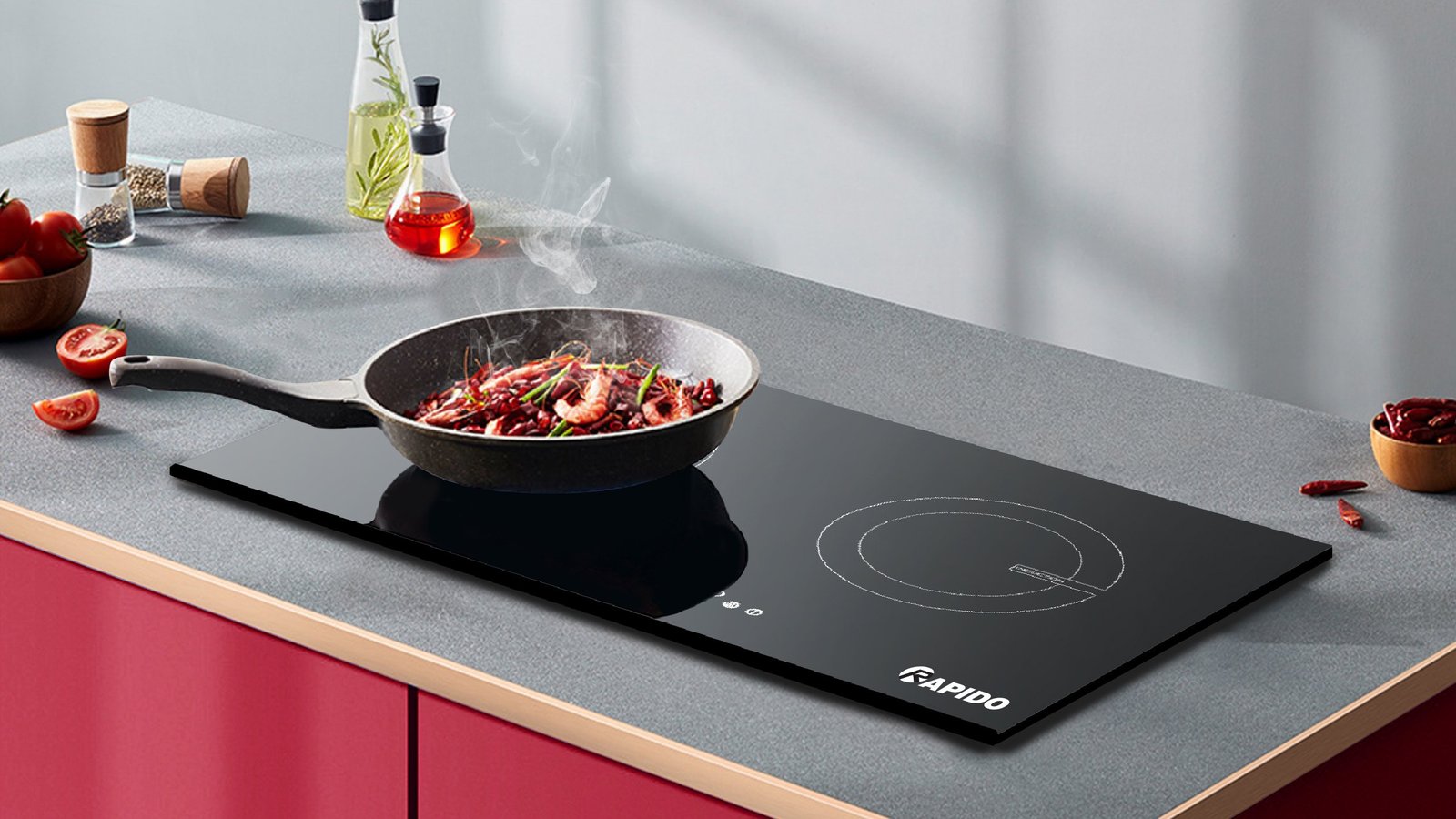 Các mẫu bếp từ đôi đẹp cho gian bếp nhà biệt thự, villa 2 bếp từ đôi