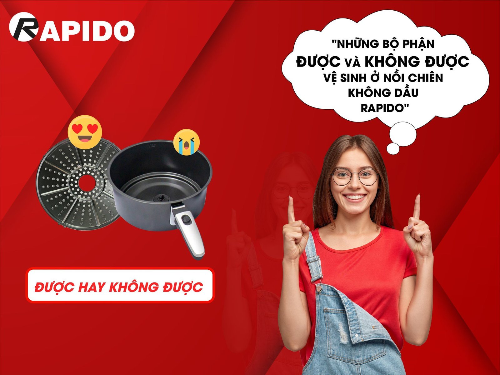 Vệ sinh nồi chiên không dàu đúng cách