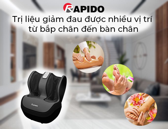 Máy massage chân Oddo RLM60 5 Máy massage Oddo có khả năng trị liệu giảm đau được nhiều vị trí từ bắp chân đến bàn chân