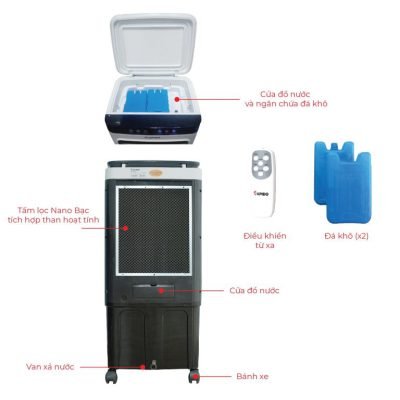 Cách sử dụng quạt điều hòa vào mùa nóng chuẩn tiết kiệm 2 Model quạt điều hòa Oddo Everest 6000 D có tặng đá khô