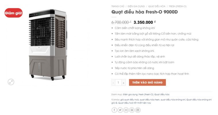 Quạt điều hòa Oddo Fresh 9000D