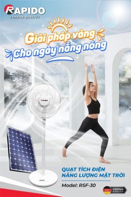 Quạt năng lượng mặt trời - biện pháp làm mát không cần điện 3 Quạt năng lượng mặt trời Rapido