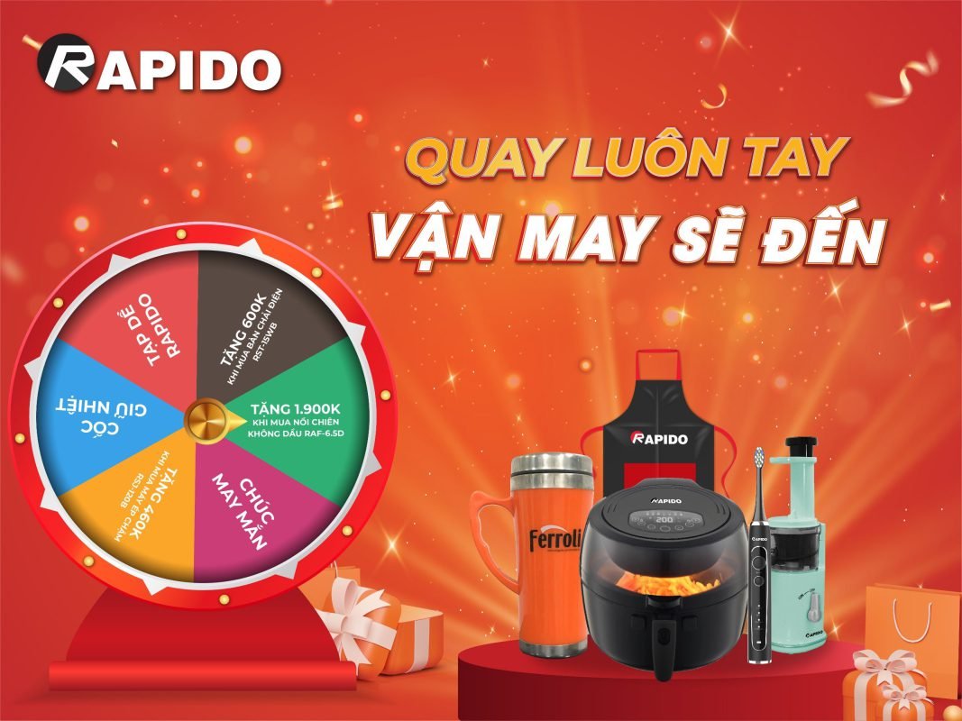 Thể lệ chương trình "Quay Luôn Tay - Vận May Sẽ Đến" 1 Vòng quay may mắn Rapido