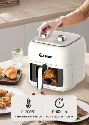 Bật mí cách khắc phục 4 lỗi nồi chiên không dầu không vào điện 2 Nồi chiên không dầu RAF 7.0 M3