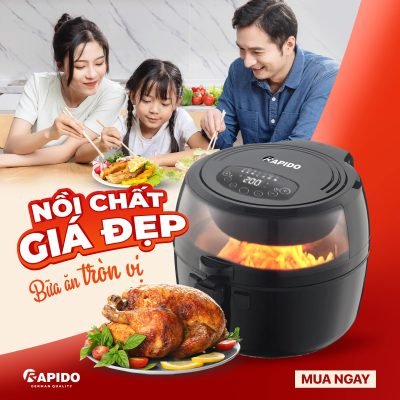 Gợi ý 5 món gà nướng bằng nồi chiên không dầu đổi bữa chống ngán mùa thu 3 noi chien khong dau thiet ke 2