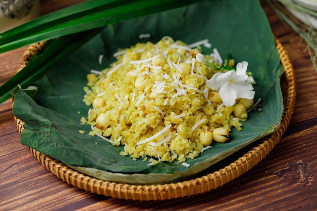 Cách làm xôi cốm chuẩn thu Hà Nội bằng nồi cơm điện 1 xôi cốm